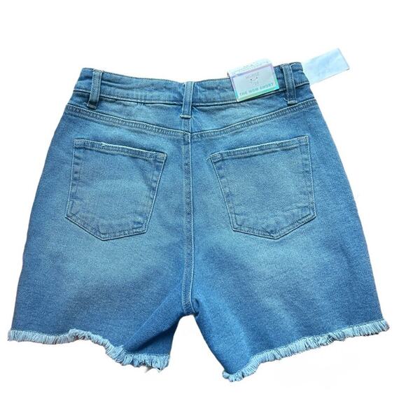 NWT Tinseltown Mom Jean Shorts Women's Size 9 or 29 High Rise Curvy Distressed - Picture 2 of 8